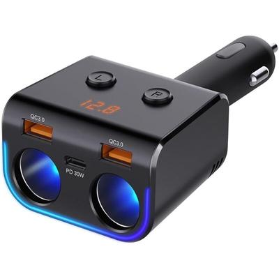 180W USB C Auto Ladegerät Zigarettenanzünder Verteiler Adapter Splitter Typ C KFZ Ladegerät 2 Fach, Image