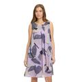 Chiffonkleid BETTY & CO "Betty & Co Chiffonkleid im Layer Look", Damen, Gr. 40, Normalgrößen, lila, nature, Obermaterial: 100% Polyester. Futter: 100% Polyester., modisch, ausgestellt kurz, Rundhals, ohne Ärmel, Kleider, Druck