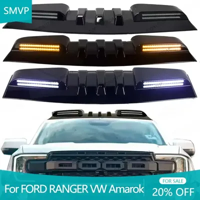 White Yellow Turn Signal LED Roof Rack Light Spoiler Modified Roof Light Pickup For FORD RANGER VW Amarok 2023 2024 2025 T9 4X4