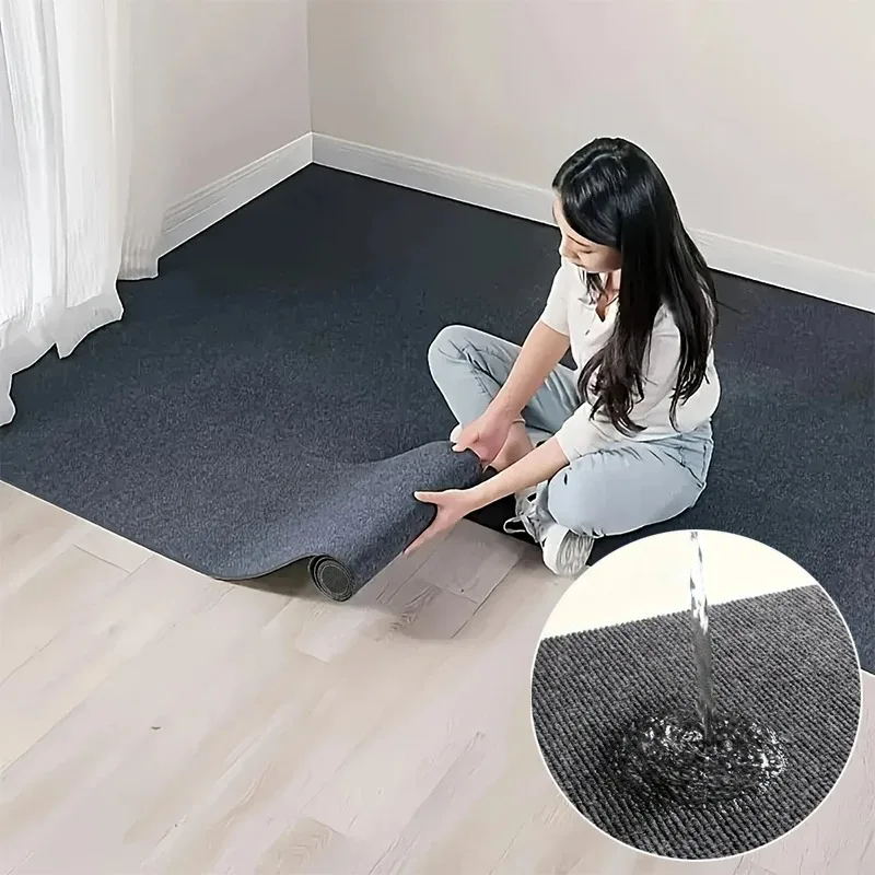 Self-adhesive Carpet Living Room Kitchen Rugs for Bedroom Water Uptake Home Decor Solid Color Bathroom Staircase Rug Decoration