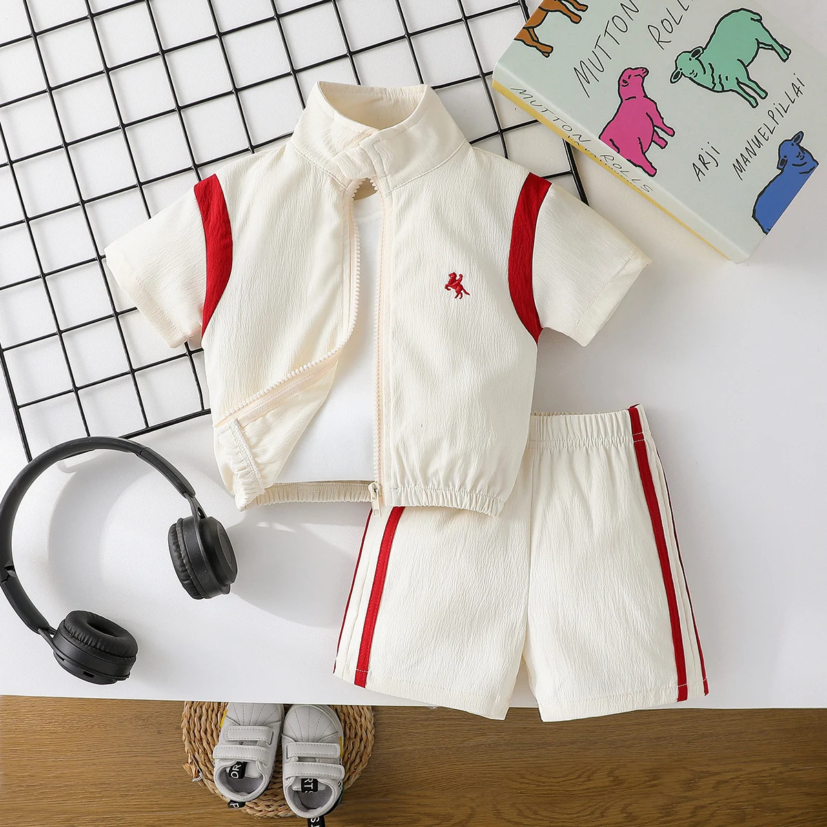 2Pcs Baby Jungen Sets Sommer Kurzarm Casual Tops + shorts Hosen Kleidung Anzug Für 1-3Y Sportliche Image