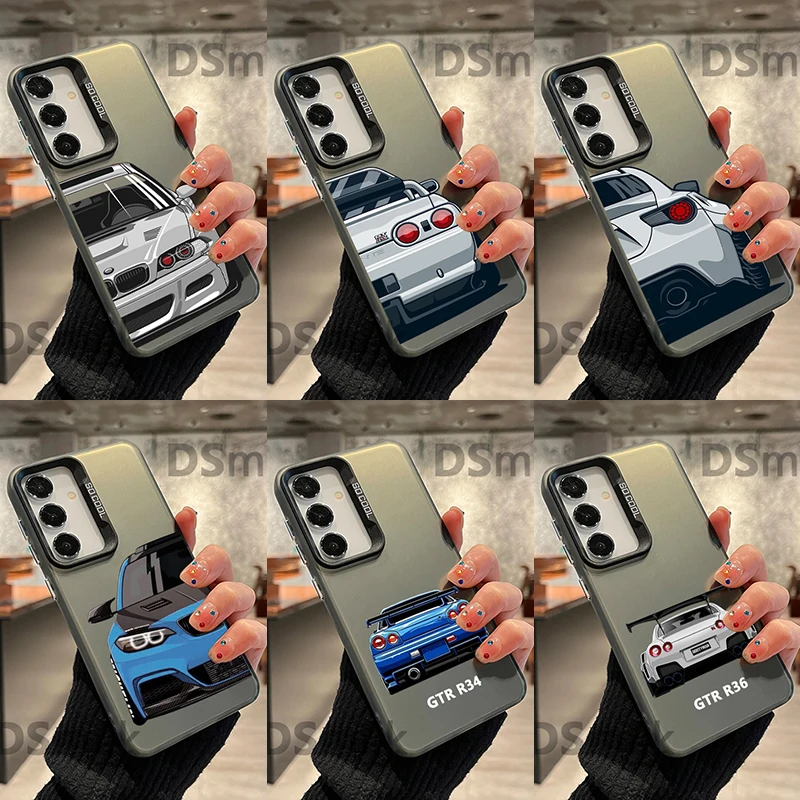 JDM AUTO Telefon Fall Für Samsung S25 S24 S23 S22 S21 S20 FE Ultra Plus Laser Harte PC + TPU fällen Zurück Abdeckung Image