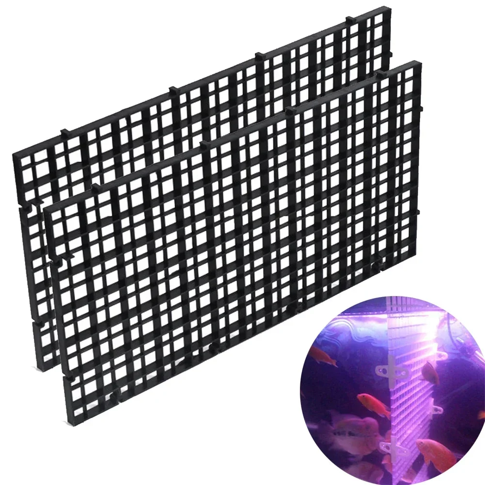 2 stücke Aquarium Aquarium Filter Net Schwarz Grid Teiler Tablett Kiste Aquarium Filter Boden Isolieren Pet Reinigung Werkzeug Kunststoff mesh Image