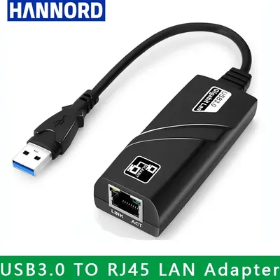 Hannord USB3.0 auf RJ45 Typ C Ethernet-Adapter 100/1000 Mbit/s LAN für Xiaomi Mi Box Nintendo Switch Image
