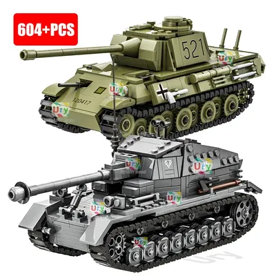 Ww2 Panzer Armee Haupt kampf T-34 mittleren Panzer Militär Leopard Max Panzer Zerstörer Bausteine Ziegel Kinder Kinder Spielzeug Geschenke Image