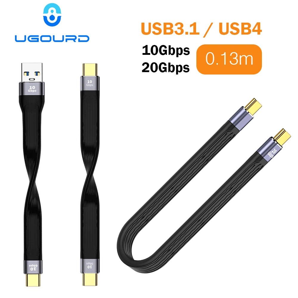 USB 3.1 10 Gbit/s Kabel USB-A auf USB Typ-C Datenübertragung 4 Kabel USB3.2 20 G 4K für SSD-Festplatte 60 W QC4.0 PD-Schnellladekabel Image