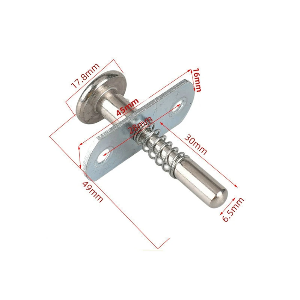 Kolben riegel, 6,5x45mm/0,26x1,77 Zoll Stahl feder belastete Bolzen kolben verriegelungen Krippen feder verriegelung schrank Scharniere Hardware Image