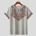 Per uomo Stampa bandana Maglietta Manica Corta maglietta Stampa 3D Scollo a V Camicia Designer Boho Vacanza Quotidiano Blu chiaro Rosa Grigio Estate Primavera Abbigliamento Normale S M L XL XXL XXXL
