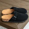 Damen Wildleder Clogs Leder Pantoletten Kork Fußbett Sandalen Kartoffel Schuhe Neue Männer Dame Clog