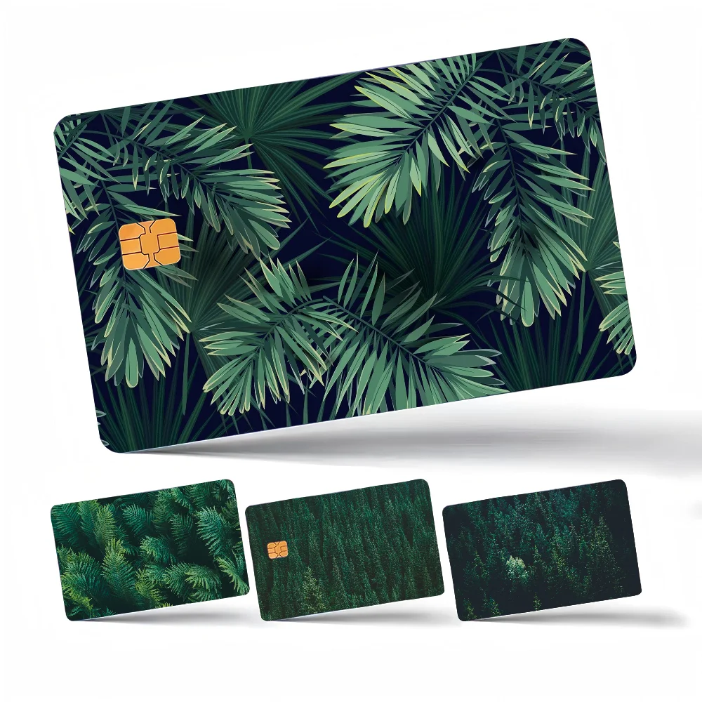 Grüne ästhetische Aufkleber Anime Sticker Film Skin Cover für Kreditkarte Debit Bankkarte Front Image