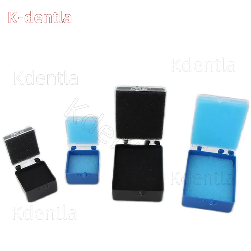 100 stücke Prothese Lagerung Box Dental Implantat Lagerung Box Prothese Kunststoff Zahn mit Schwamm Zähne Werkzeuge Gefälschte Dental Lagerung Boxen Image