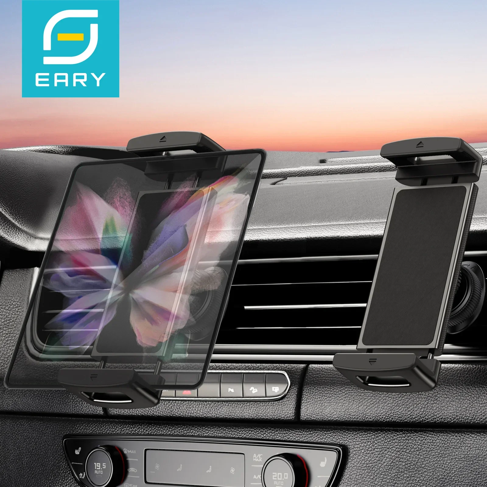 Eary Car Phone Holder 360°Rotatable Mount Vent iPad Tablet for Car iPad Mini Air Z Fold 7 6 iPhone Samsung More 4-12.9 Device