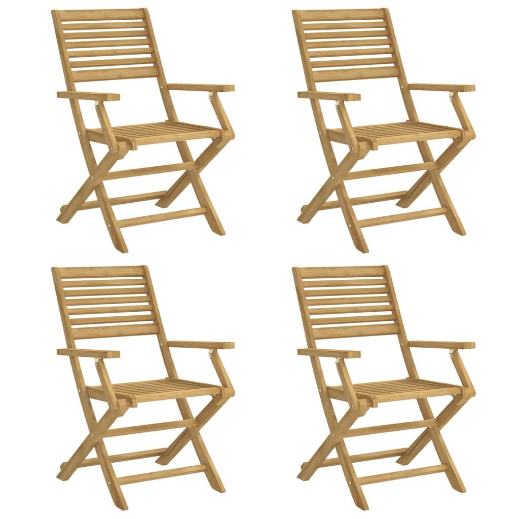 vidaXL Gartenstühle 4 Stk. Klappbar 54,5x61,5x86,5cm Massivholz Akazie Image