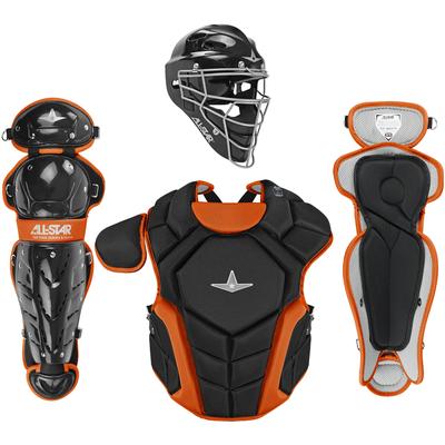 All Star Top Star NOCSAE Certified Baseball Catcher's Kit - Ages 9-12 Black/Orange
