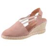 Sandalette VERBENAS "Maika Serraje", Damen, Gr. 35, rosa (altrosé), Veloursleder, casual, Schuhe, Sommerschuh, Sandale, Keilabsatz, mit Jutebesatz