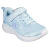 Sneaker SKECHERS "WAVE 92", Kinder, Gr. 30, blau (hellblau), Textil, Glitzer, casual, Schuhe, Schlupfschuh mit Glitzer für Mädchen, Größenschablone zum Download