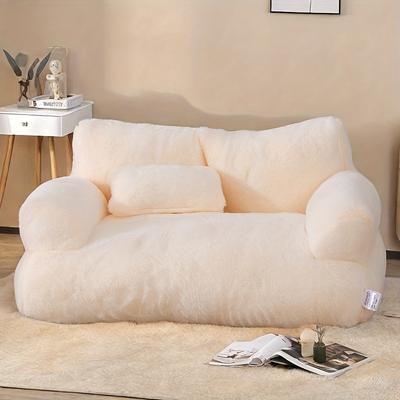 TEMU 1ps Is A Comfortable Pet Bed For Warm Sleep In Winter, Immersed , Very Warm, Beige Plush Cat And Dog Comfortable Warm Sofa, High Rebound Elasticity Does Not Collapse, Machine Washable Image