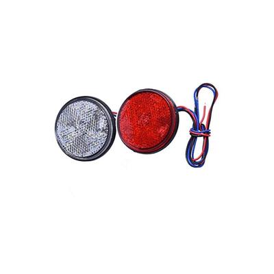 2er-Pack Anhänger-Rücklichter, runde LED-Bremslichter hinten für Auto, Motorrad, lkw (rot und weiß) Image