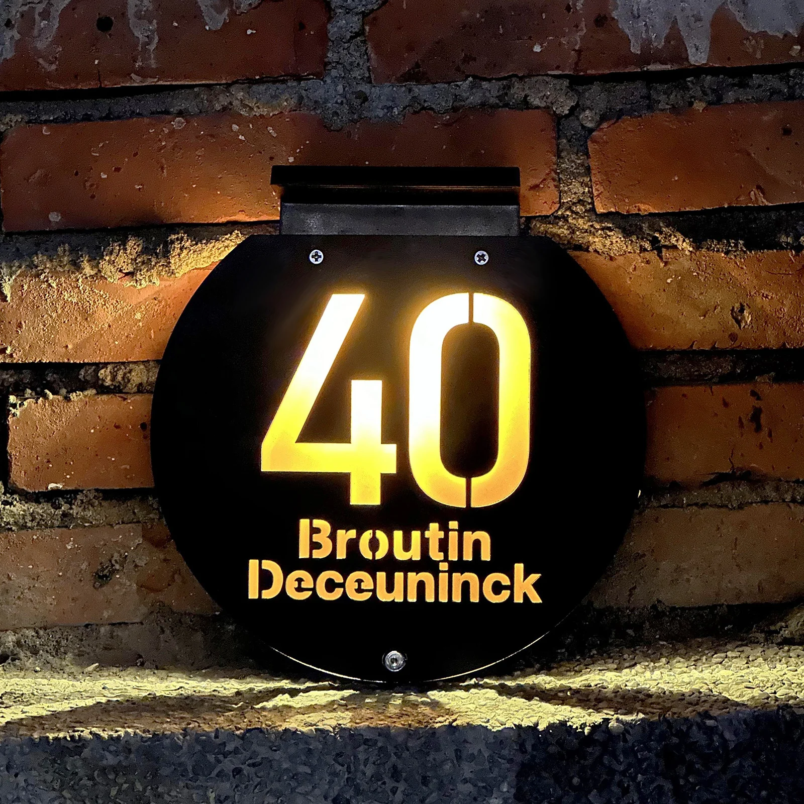 Benutzerdefinierte Solar LED Hausnummer outdoor hausnummer beleuchtet outdoor solar Außenleuchten Solar LED beleuchtet solarleuchten outdoor Solar Hausschild 3D Lasergeschnitten Adressschild Villa