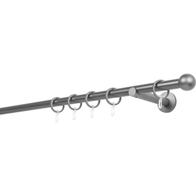 Gardinenstange MYDECO "20mm Ball Wandträger 12 cm", grau (anthrazit), L:210cm, Gardinenstangen Image