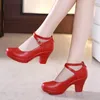 Neue 2025, modische Damen-Pumps mit hohen Absätzen für Damen, Arbeitsschuhe, Tanzen, Plateau-Pumps, Damen-Schuhe aus echtem Leder, Mary Janes