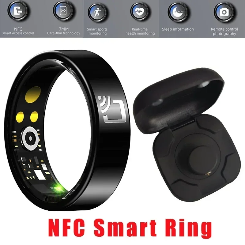 Smart Ring NFC Ring Gesundheit Fitness Tracker Keramik Gesundheitsring Schlafverfolgung Herzfrequenzmesser Ringe IP68 mit Ladeetui
