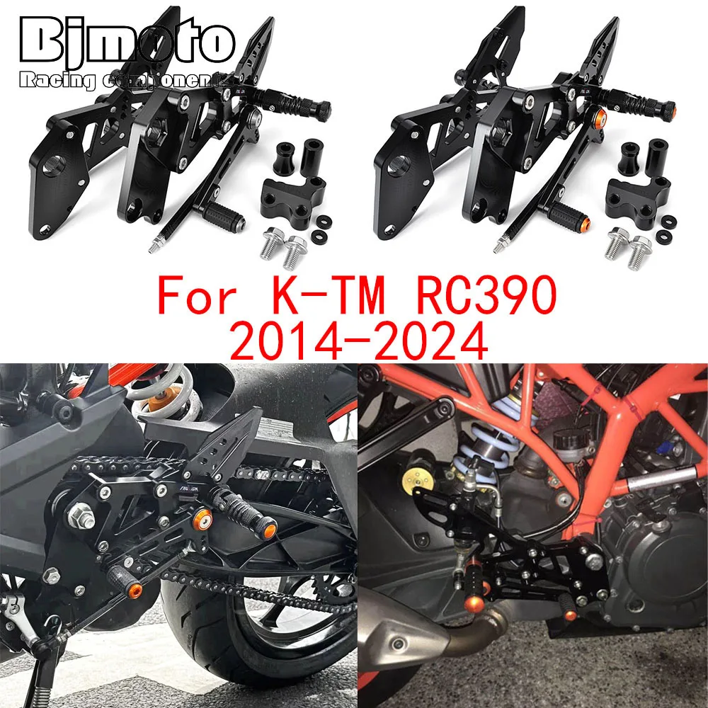 RC390 2023 Motorrad Einstellbare Aluminium Fußrastenanlage Für K-TM RC 390 RC-390 2024 2022 2021 2020 2019 2018 2017 2016 2015 2014 Image