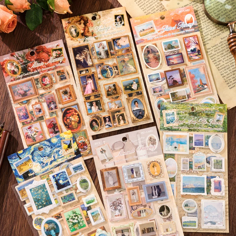 60 Teile/beutel harte karte gestanzte reihe abfall dreidimensionale aufkleber schreibwaren aufkleber DIY handbuch aufkleber geschenk geschenk büro Image