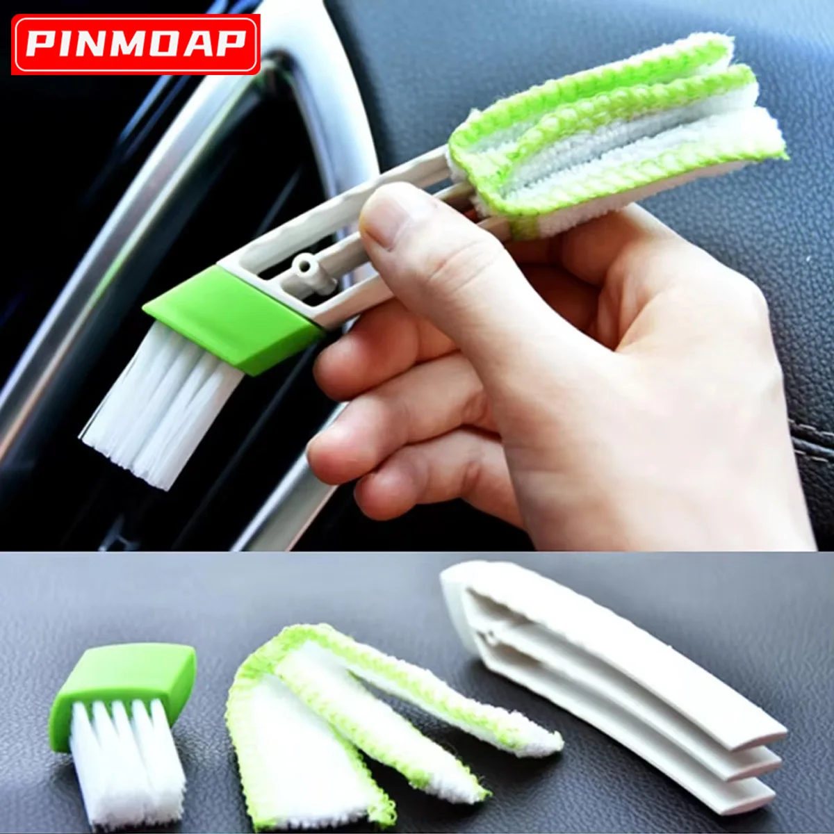 Mini Dust Collector For Car Vents Car Air Conditioning Cleaner And Brush For Cleaning Keyboard Window Blades Blinds And Fans Image