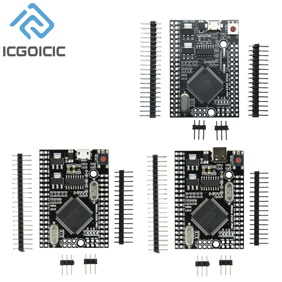 Mega2560 Mega 2560 PRO MINI 5 V (Embed) CH340G ATmega2560-16AU MICRO TYPE-C mit männlichen Pinheadern, kompatibel für Arduino Mega Image