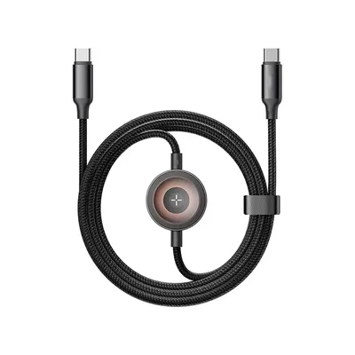 Bonola 60w Fast Charger Braided Cable for iPhone 16/15 Pro Max/2 in 1 Charging Cord 1.2m Magnetic Watch Charger for Apple Watch