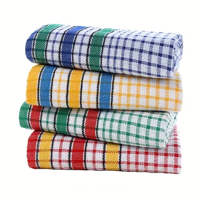 Large Kitchen Dish Towels Absorbent Cotton Kitchen Towels Quick-Dry Cleaning Cloths Colorful Tea