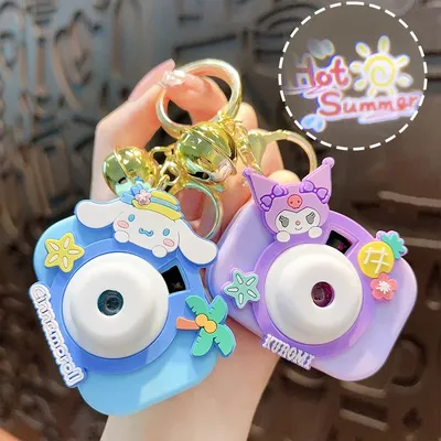 MINISO Sanrio Hello Kitty Cinnamoroll Kuromi Melody Camera Projector Cute Car Charm Couple Schoolbag