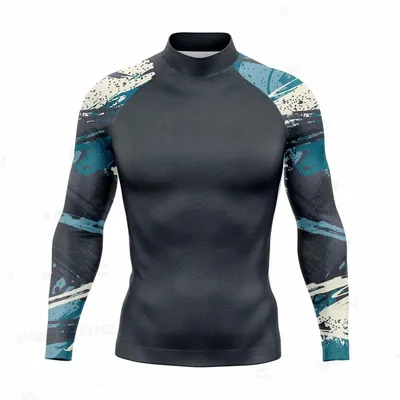 Mens UPF 50+ UV Sun Protection Shirts Outdoor Long Sleeve SPF Rash Guard for Fishing Hiking Swimming