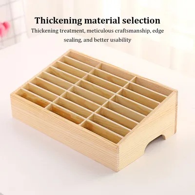 24 Cell Simple Mobile Phone Storage Box Office Classroom Mobile Phone Placement Rack Wooden Multi-grid Mobile Phone Storage Box