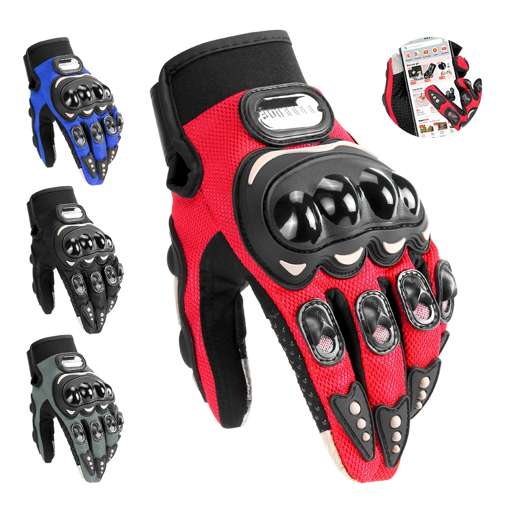 Nouveaux hommes gants de Moto dur joint écran tactile femmes été Moto Motocross Moto motard gants Moto accessoires
