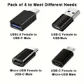 Adattatore da USB a USB C da 4 pezzi, da USB C a USB 3.0 OTG, da micro USB a USB C per MacBook Pro, SamSung, Galaxy, laptop e altro ancora