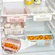 Scatola portaoggetti per organizer per frigorifero Cassetto frigorifero multifunzionale creativo per ripiano per contenitori di plastica per alimenti, uova di frutta