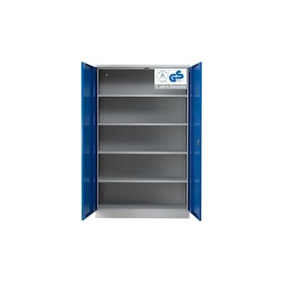 PROREGAL Stahlschrank BEE mit 6 lackierten Fachböden | HxBxT 195x120x42cm | Grau-Blau | Werkstattschrank Werkzeugschrank Aktenschrank Universalschrank Image