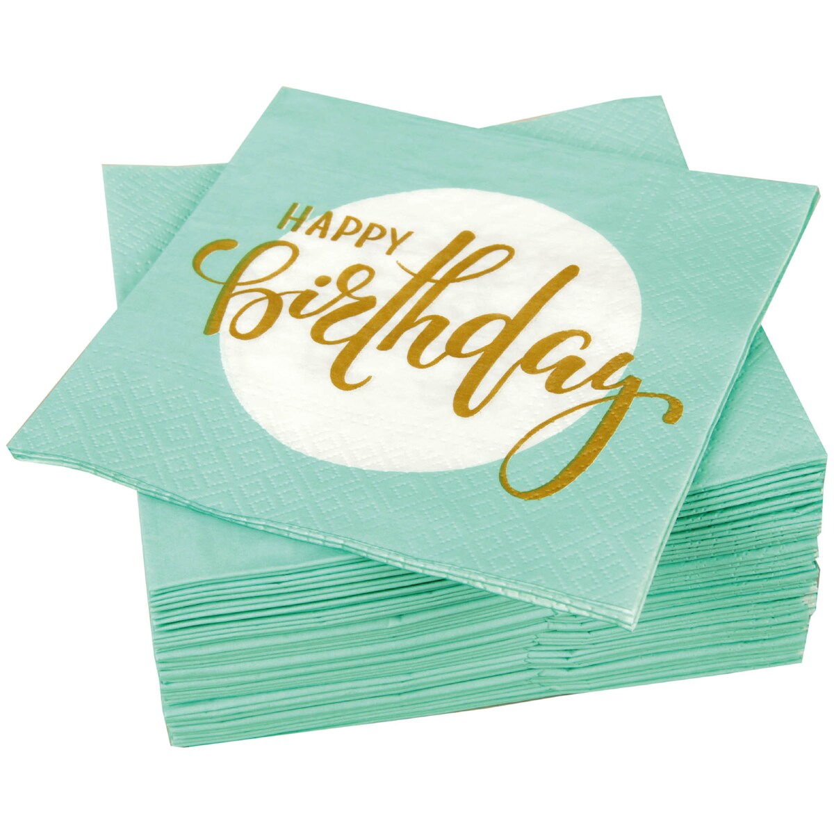 Bestlivings Hochwertige Servietten ( 80er Pack ) 33x33 cm, 3-lagig - Partyservietten mit Motiv "Happy Birthday" - für Party, Geburtstag oder Feiern Image