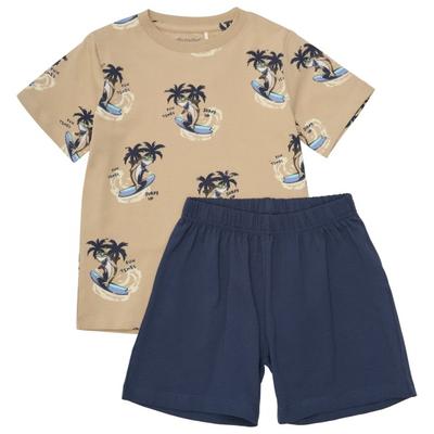 Minymo - Kid's T-Shirt+Short Set Aop Gr 104 beige/blau Image