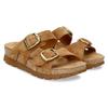 Pantolette PANAMA JACK "Shirley", Damen, Gr. 40, braun (hellbraun), Veloursleder, casual, Schuhe, Sommerschuh, Schlappen, Hausschuh mit Schnallenverschlüssen