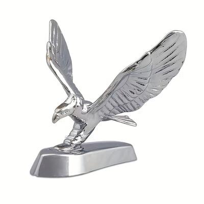 TEMU 1pc Flying Eagle 3d Metal Car Decal, Alloy Hood Ornament, Universal Logo Sticker, Emblem Badge Sculpture For Vehicle Bonnet Decoration Image