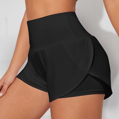 TEMU Women's Casual Sports Shorts, Quick-drying, Solid Color, Breathable And Comfortable Casual Wear Image