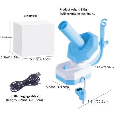 TEMU Usb-powered Electric Yarn Winder In Blue - Automatic Winding, Time-saving Knitting Accessory, Perfect Gift For Moms & Girlfriends, No Battery Needed, Yarn Holder Image