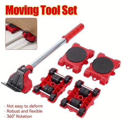 TEMU 1/2 Professional Furniture Moving Tool Heavy Material Transport Lift With Wheel Bar Moving Wheel Type Moving Machine Wheels