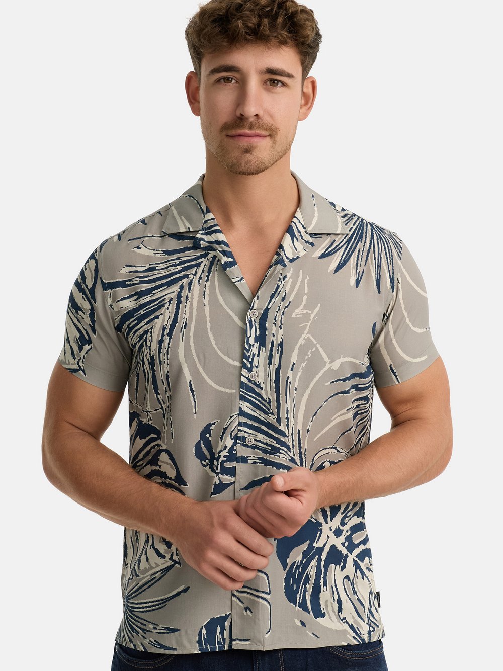 Indicode Hemd Kurzarm Herren Regular Fit beige, L Image