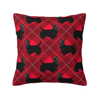 Scottish Terrier Plaid Tartan Kissenbezüge Bedrucktes Sofa Kissenbezug Reißverschluss Schlafzimmer Image