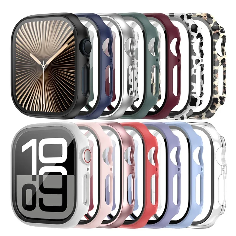 Gehärtetes Glas + Abdeckung für Apple Watch 10 42 mm 46 mm, matt, hart, PC-Stoßstange, Displayschutzfolie, iWatch-Serie 10, 46 mm, Zubehör Image