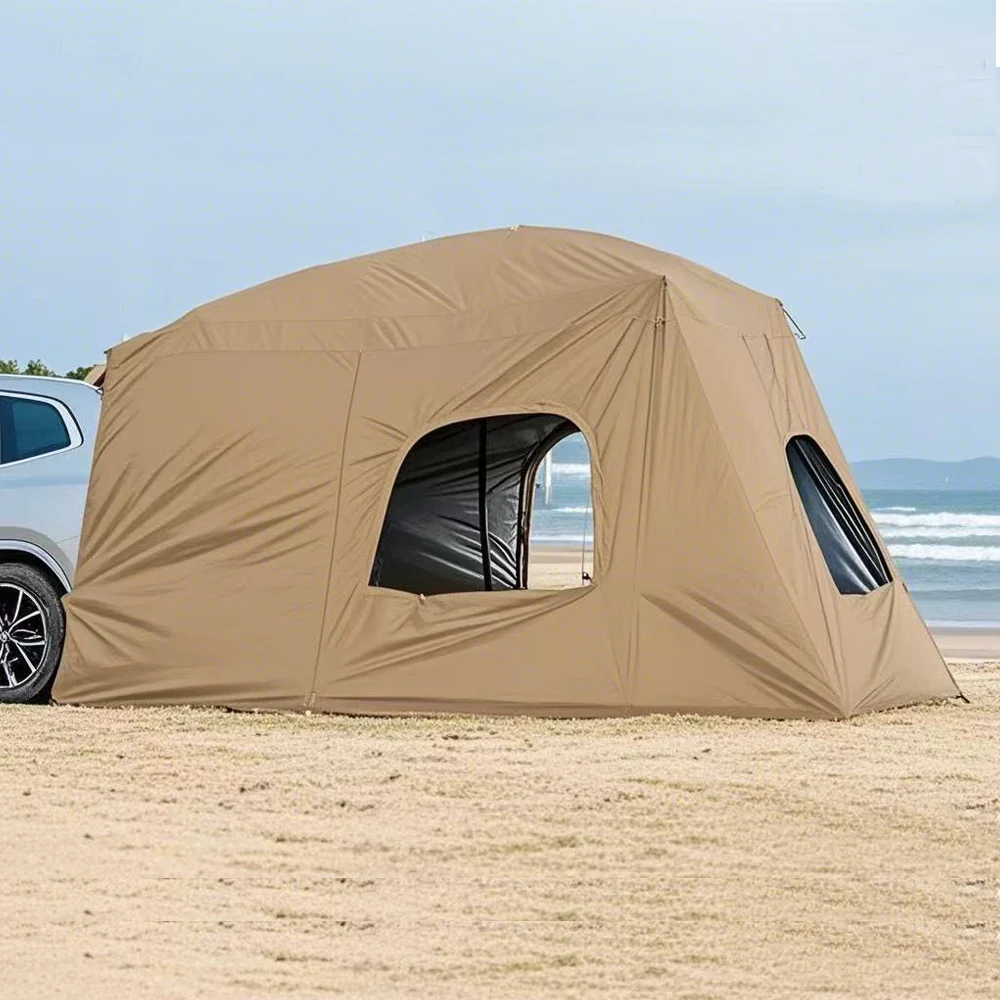 Universelles SUV-Campingzelt mit geräumiger Markise, wasserdichtes Autozelt, einfache Einrichtung für Rucksackreisen, Reisen im Freien, Auto-Heckzelt Image